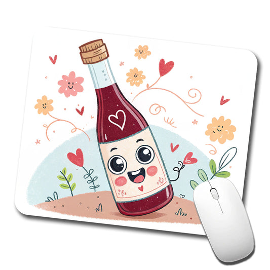 Kawaii Red Wine Alcohol Low Profile Mouse Pad Mat