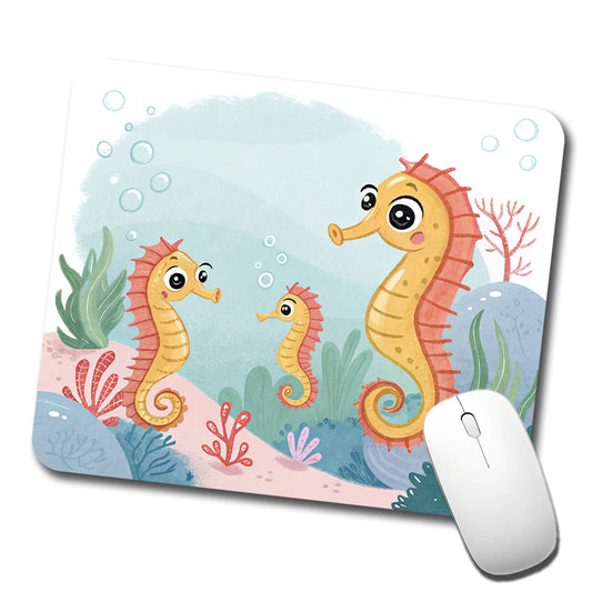 Kawaii Seahorses Low Profile Mouse Pad Mat