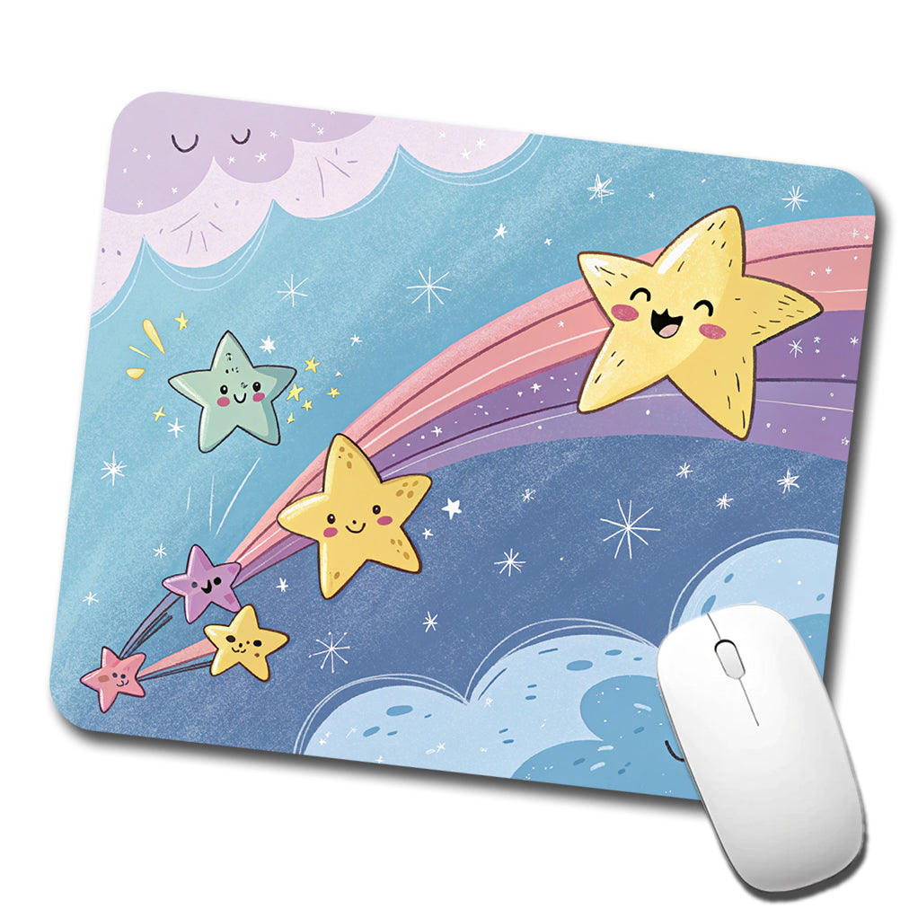 Kawaii Shooting Stars In Space Low Profile Mouse Pad Mat