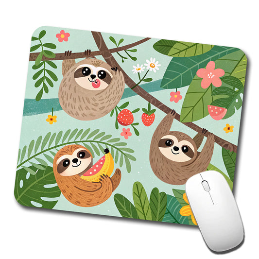 Kawaii Sloths Low Profile Mouse Pad Mat