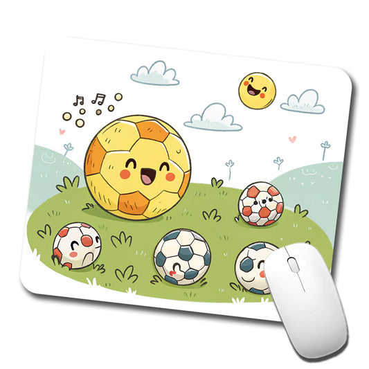 Kawaii Soccer Balls Low Profile Mouse Pad Mat