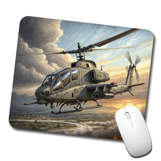 AH-1 SuperCobra US Marines Attack Helicopter Low Profile Mouse Pad Mat