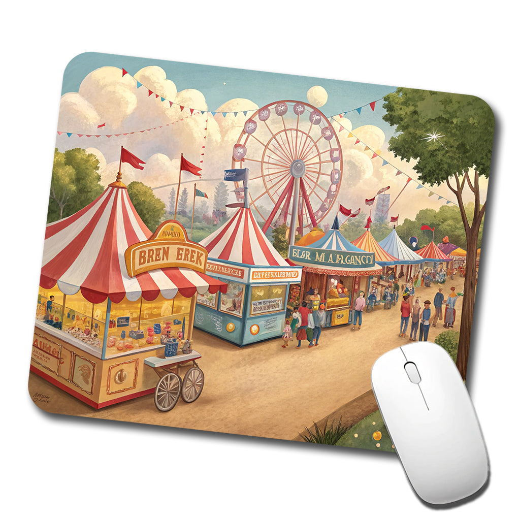 Americana State Fair Scene Low Profile Mouse Pad Mat