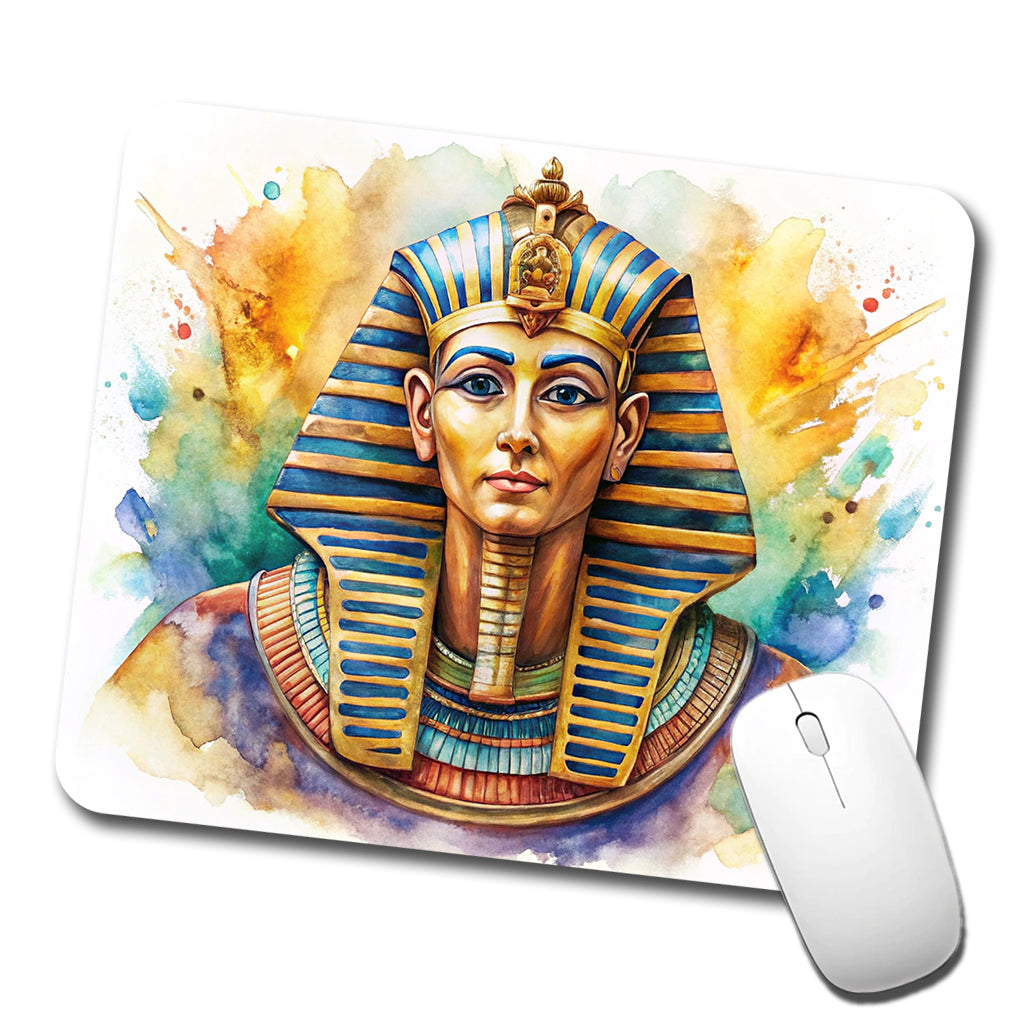 Ancient Egyptian Pharaoh Watercolor Low Profile Mouse Pad Mat