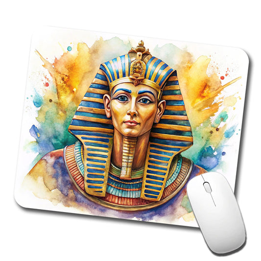 Ancient Egyptian Pharaoh Watercolor Low Profile Mouse Pad Mat