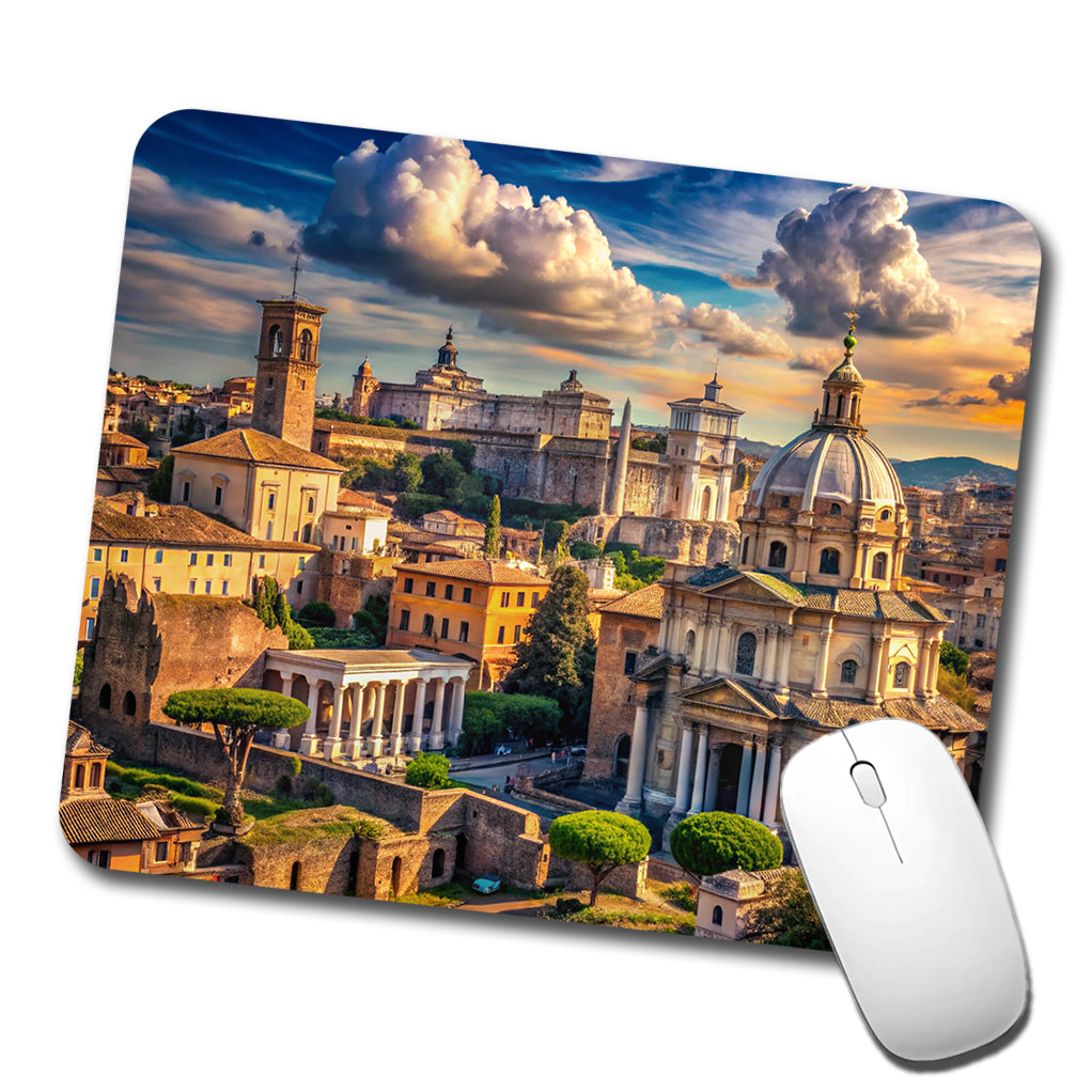 Ancient Rome City Roman Cityscape Low Profile Mouse Pad Mat