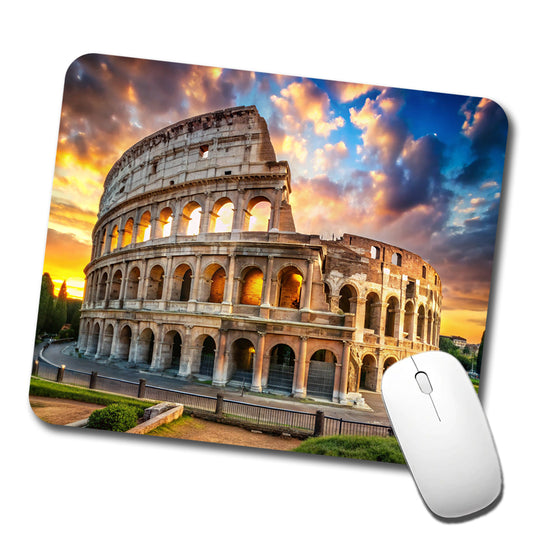 Ancient Rome Coliseum at Sunset Low Profile Mouse Pad Mat