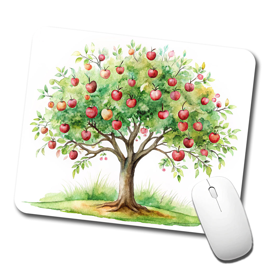 Apple Tree Watercolor Low Profile Mouse Pad Mat