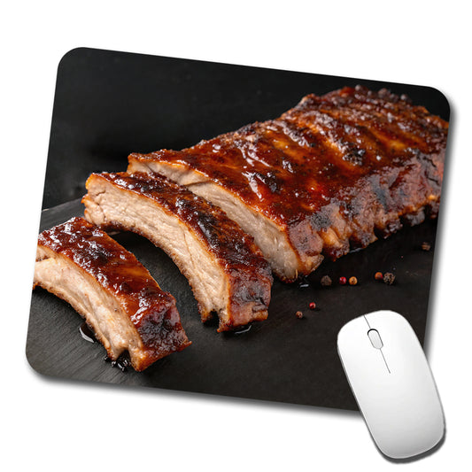 BBQ Baby Back Ribs Low Profile Mouse Pad Mat