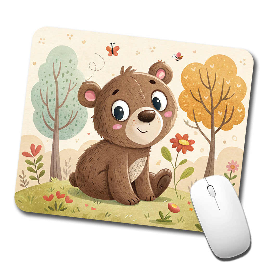 Bear Children's Illustration Style Low Profile Mouse Pad Mat