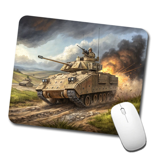 Bradley Fighting Vehicle US Army Armor Low Profile Mouse Pad Mat