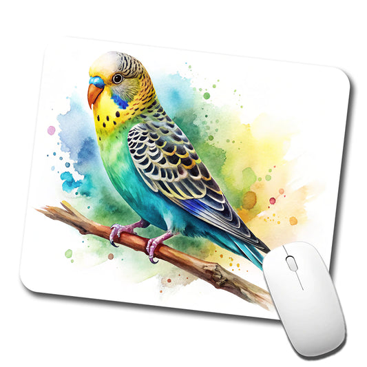 Budgerigar Budgie Parakeet Bird Watercolor Low Profile Mouse Pad Mat
