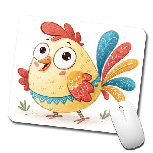 Chicken Children's Illustration Style Low Profile Mouse Pad Mat
