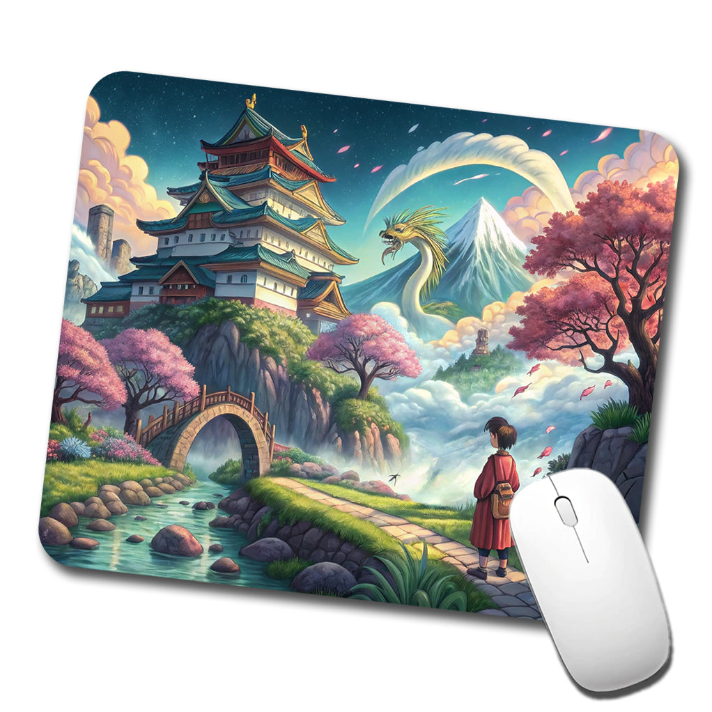 Classic Japanese Anime Style Fantasy World Low Profile Mouse Pad Mat