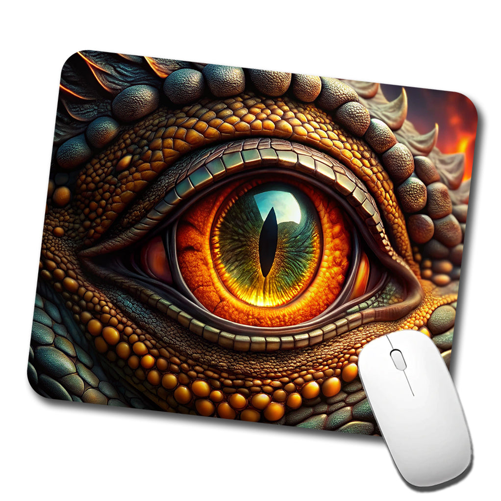 Close-Up Of a Dragon's Eye Fantasy Low Profile Mouse Pad Mat