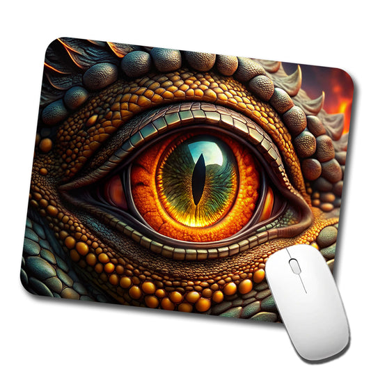 Close-Up Of a Dragon's Eye Fantasy Low Profile Mouse Pad Mat