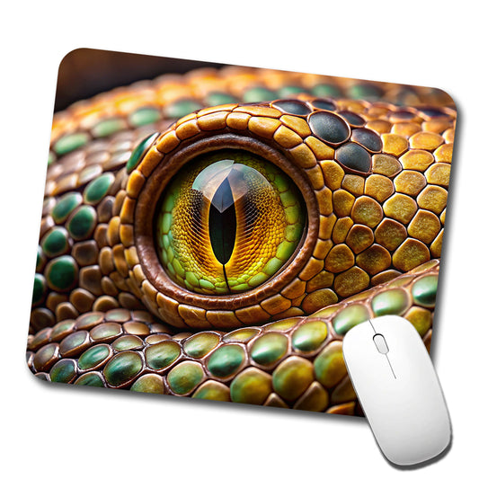Close-Up Of a Snake's Eye Reptile Low Profile Mouse Pad Mat