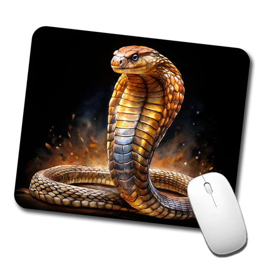 Cobra Snake Black Watercolor Low Profile Mouse Pad Mat