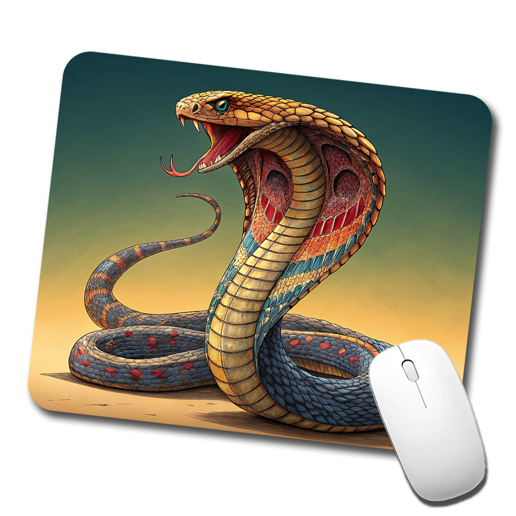 Colorful Cobra Snake Reptile Low Profile Mouse Pad Mat