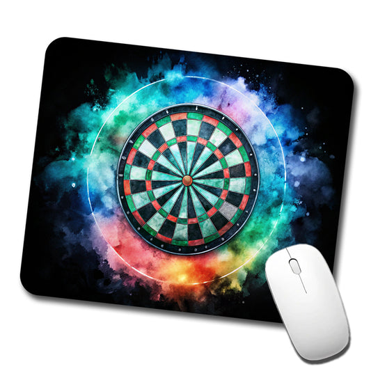Dart Board Black Watercolor Low Profile Mouse Pad Mat