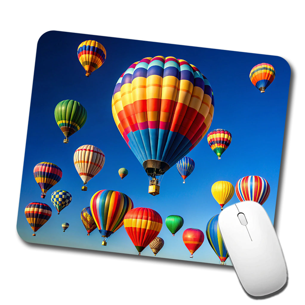 Hot Air Balloons Against a Blue Sky Low Profile Mouse Pad Mat