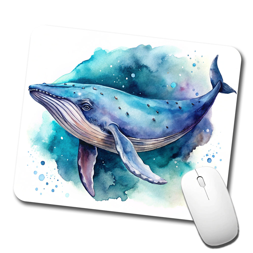 Humpback Whale Watercolor Low Profile Mouse Pad Mat