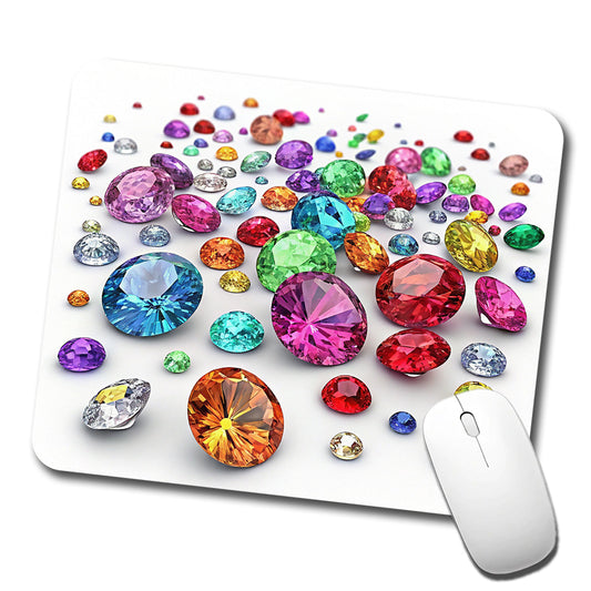 Lots of Colorful Gems Low Profile Mouse Pad Mat