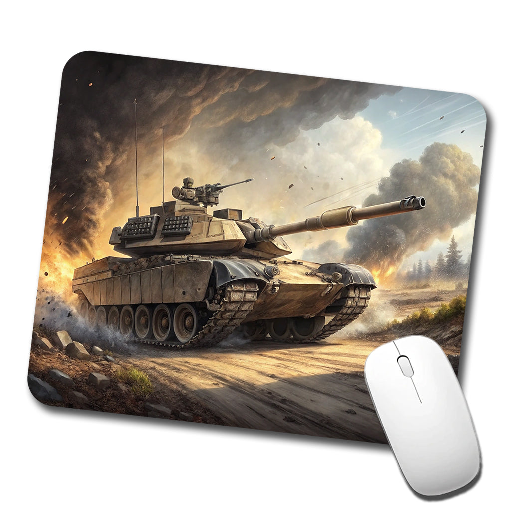 M1 Abrams Tank On The Move Low Profile Mouse Pad Mat
