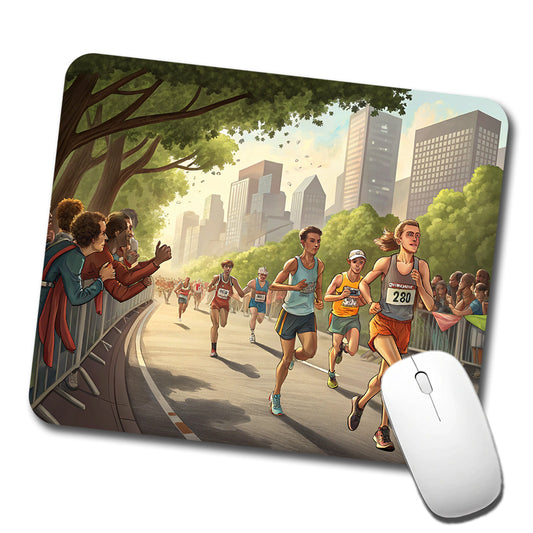 Marathon Running Race Jogging Low Profile Mouse Pad Mat