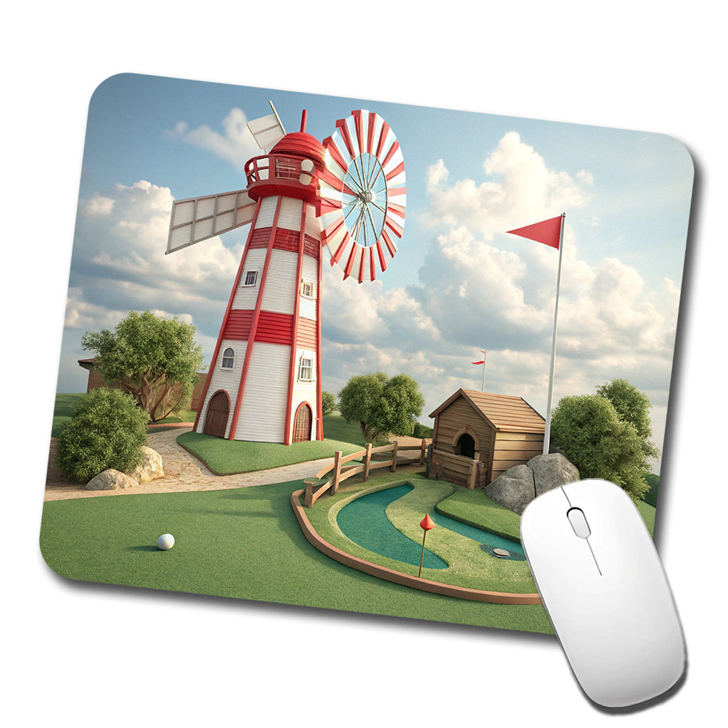 Miniature Golf Course Windmill Low Profile Mouse Pad Mat
