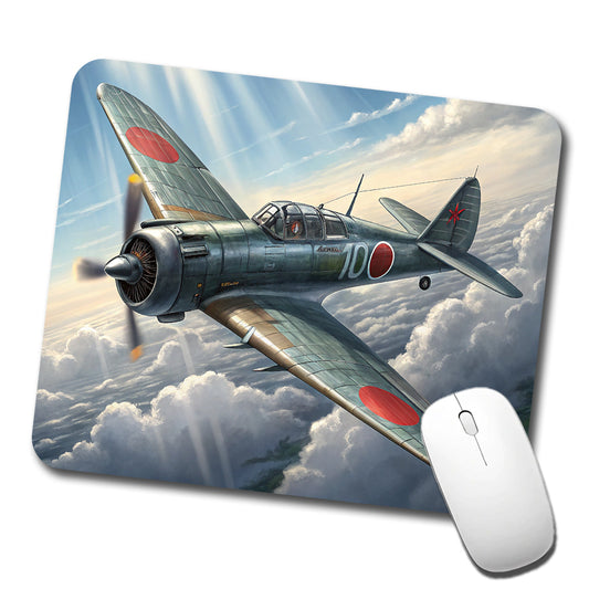 Mitsubishi A6M Zero WWII Japanese Navy Fighter Plane Low Profile Mouse Pad Mat