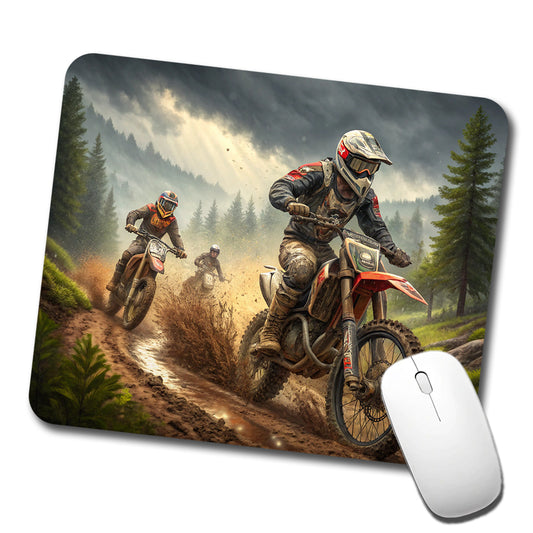 Motocross Off Road Dirt Bikes Racing Low Profile Mouse Pad Mat