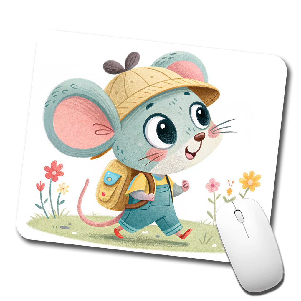 Mouse Children's Illustration Style Low Profile Mouse Pad Mat