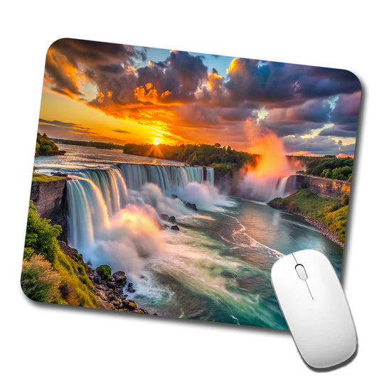 Niagara Falls At Sunset New York Low Profile Mouse Pad Mat