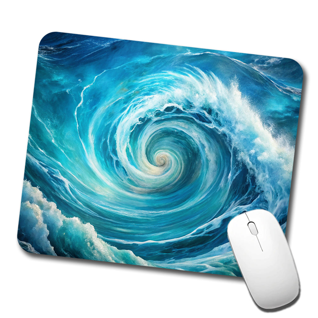 Ocean Spiral Whirlpool Watercolor Low Profile Mouse Pad Mat