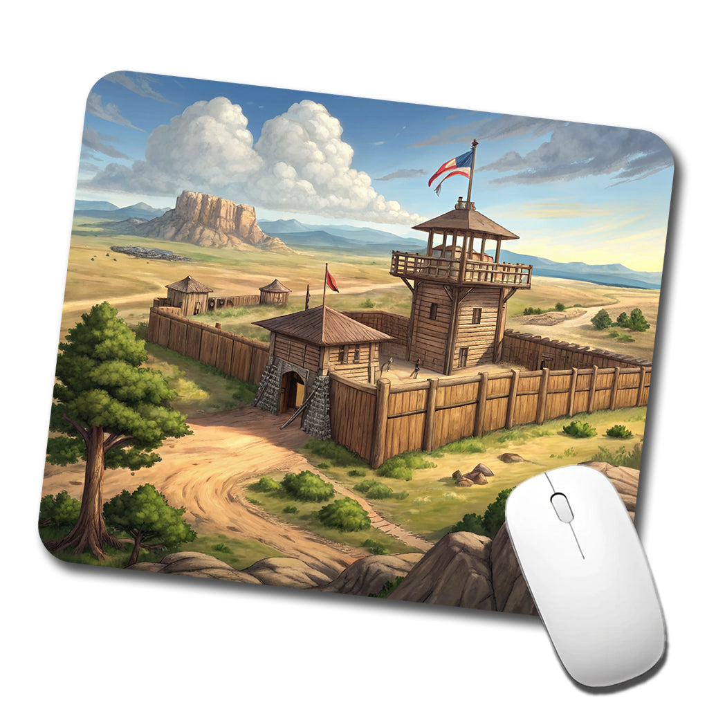 Old West Frontier Fort Cowboy Western Low Profile Mouse Pad Mat