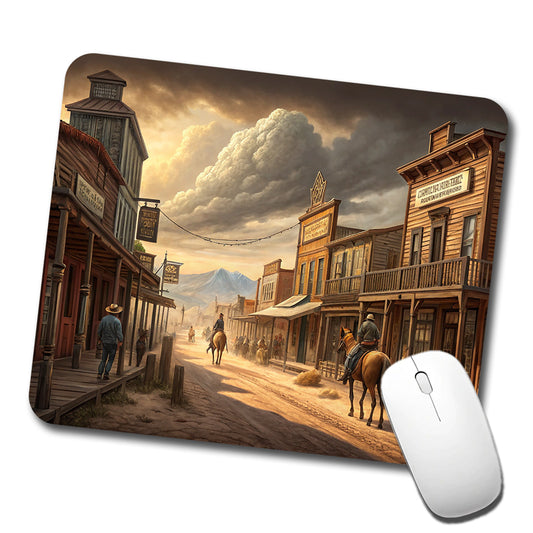 Old West Frontier Town Western Americana Low Profile Mouse Pad Mat