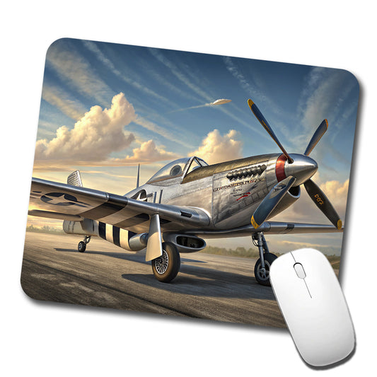 P-51 Mustang WWII US Fighter Plane Low Profile Mouse Pad Mat