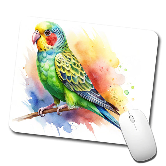 Parakeet Watercolor Low Profile Mouse Pad Mat