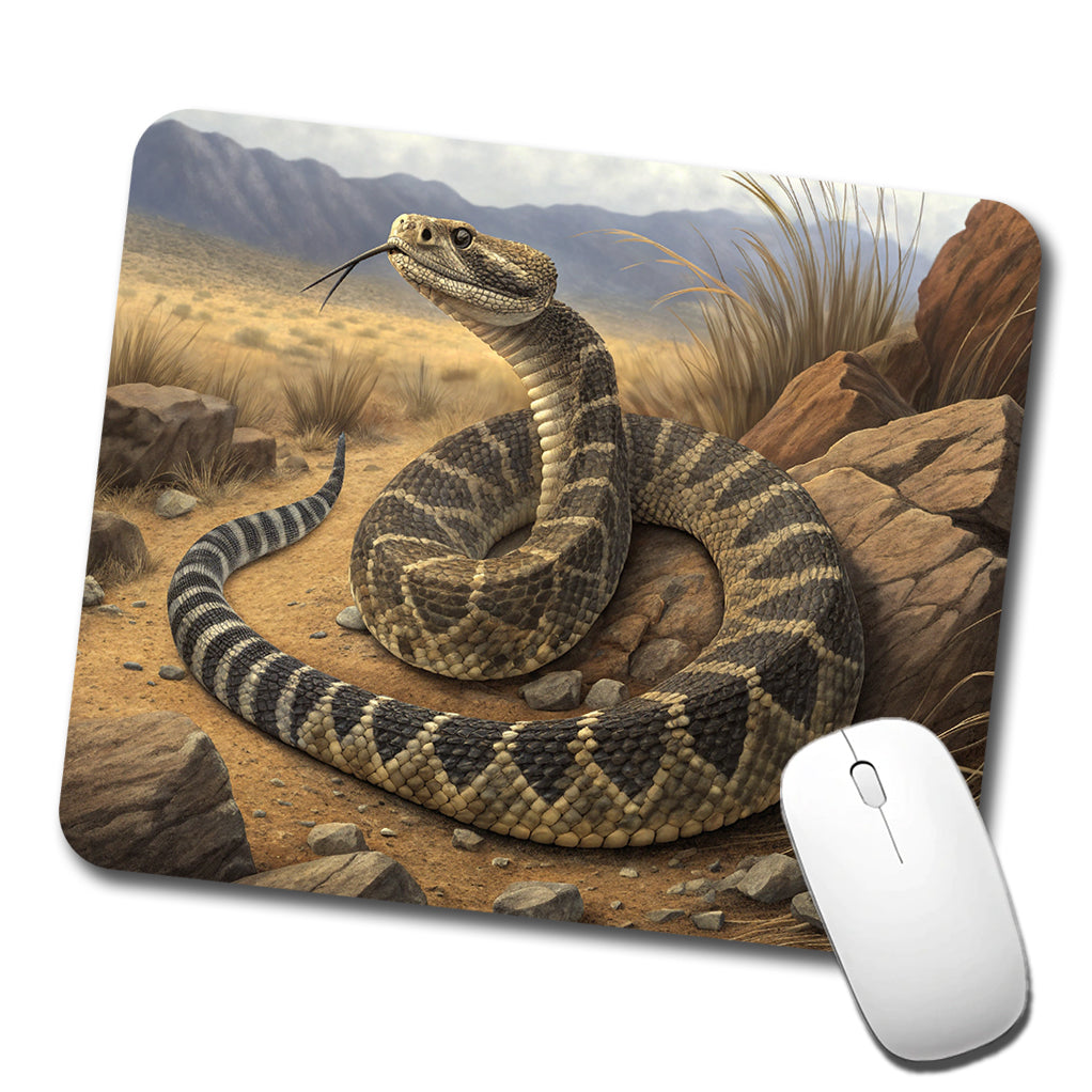 Rattlesnake Reptile on the Prairie Desert Low Profile Mouse Pad Mat