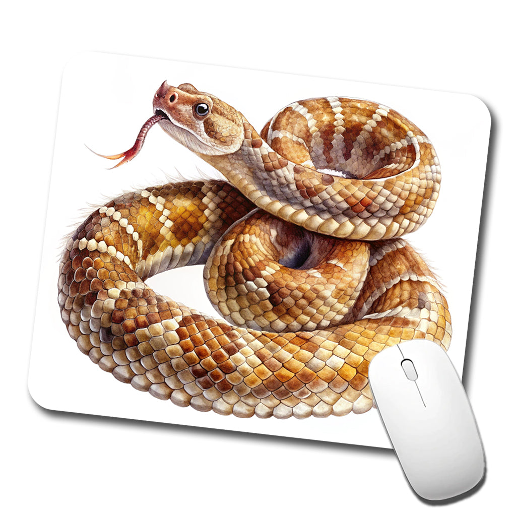 Rattlesnake Snake Reptile Watercolor Low Profile Mouse Pad Mat