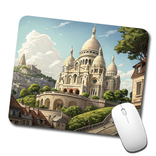 Sacre Coeur Church Paris France Low Profile Mouse Pad Mat