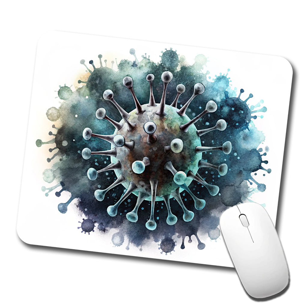 Scary Virus Black Watercolor Low Profile Mouse Pad Mat