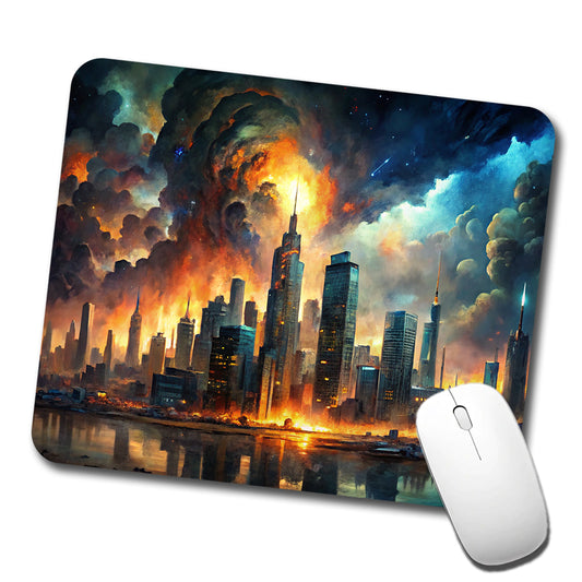 Sci-fi Apocalypse End Of The World Cityscape Low Profile Mouse Pad Mat