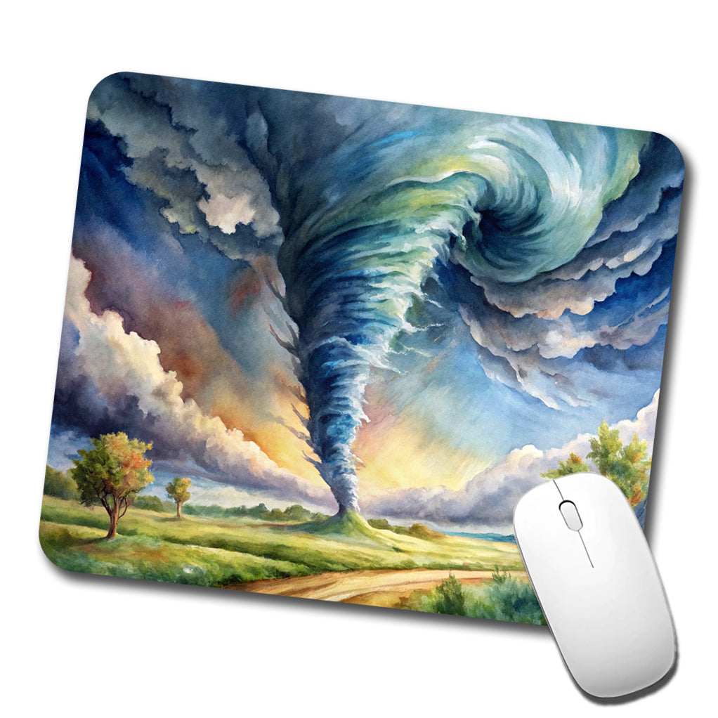 Tornado Twister Watercolor Low Profile Mouse Pad Mat