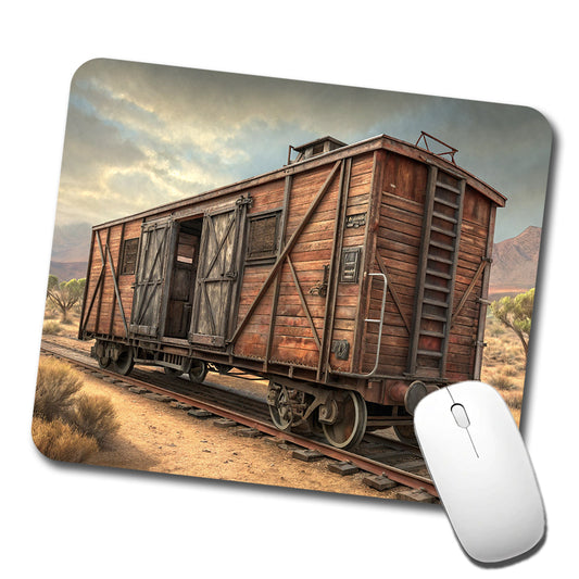 Train Freight Car Old West Western Low Profile Mouse Pad Mat