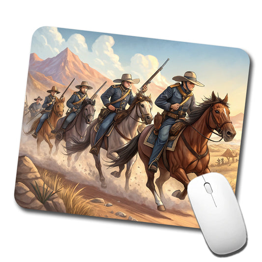 US Cavalry Charge Cowboy Western Old West Low Profile Mouse Pad Mat