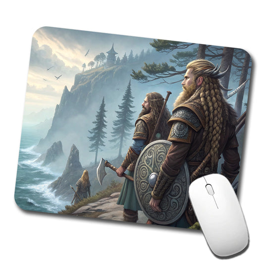 Vikings Raiders Anime Style Fantasy Low Profile Mouse Pad Mat