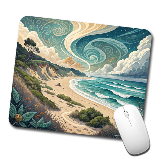 Abstract Beach Shore Landscape Low Profile Mouse Pad Mat