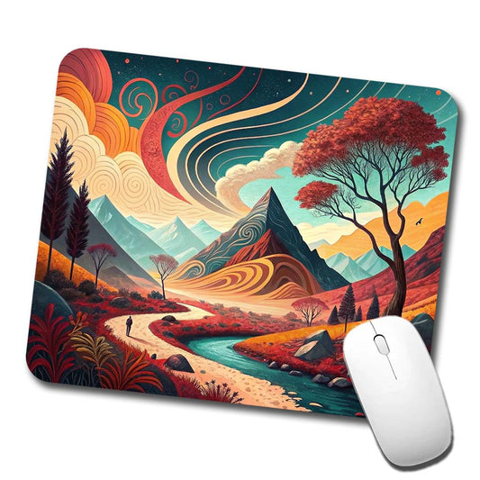 Abstract Modern Art Landscape Low Profile Mouse Pad Mat